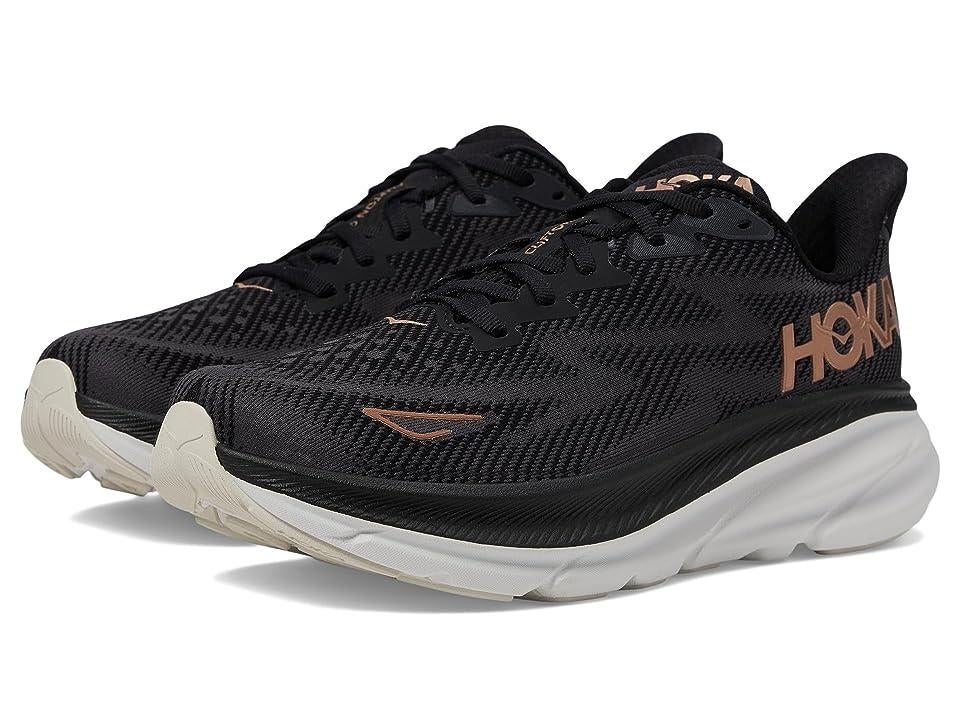 HOKA Clifton 9 (Black/Rose Gold) Women's Shoes Hilton Head Running